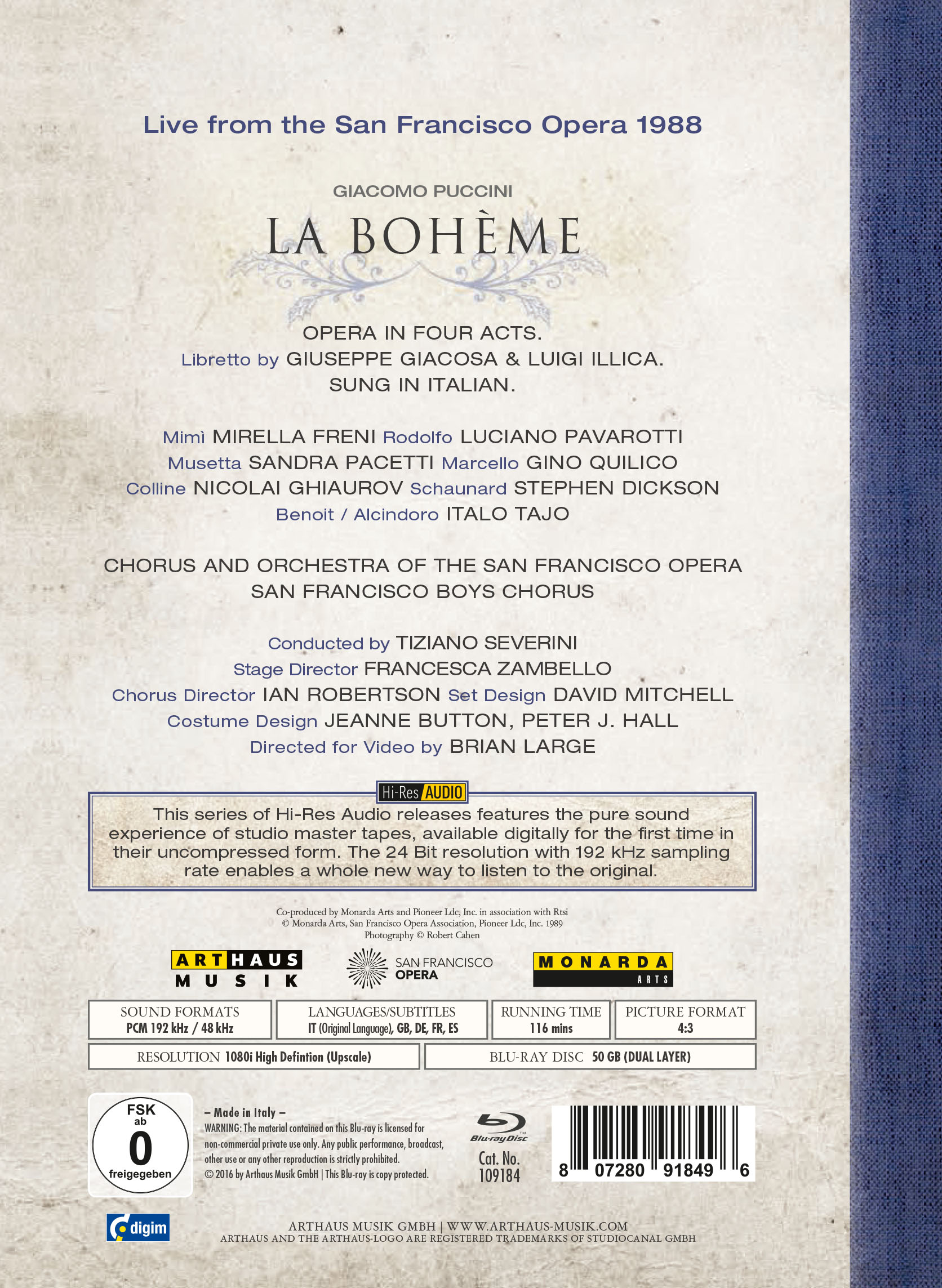 Rückseitencover La Bohème