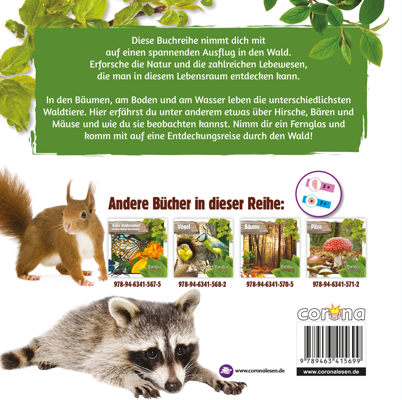 Rückseitencover Große Waldbewohner: Hirsche, Eichhörnchen und Füchse