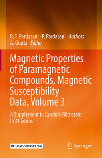 Vorderes Coverbild Magnetic Properties of Paramagnetic Compounds, Magnetic Susceptibility Data, Volume 3