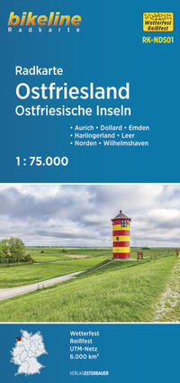 Vorderes Coverbild Radkarte Ostfriesland Ostfriesische Inseln
