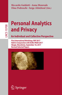 Vorderes Coverbild Personal Analytics and Privacy. An Individual and Collective Perspective