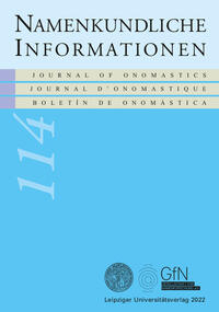 Vorderes Coverbild Namenkundliche Informationen 114