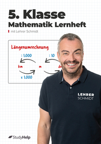 Vorderes Coverbild 5. Klasse Mathematik Lernheft mit Lernvideos von Lehrer Schmidt