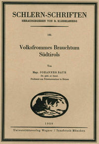 Vorderes Coverbild Volksfrommes Brauchtum Südtirols