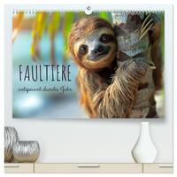 Vorderes Coverbild Faultiere - entspannt durchs Jahr (hochwertiger Premium Wandkalender 2026 DIN A2 quer), Kunstdruck in Hochglanz