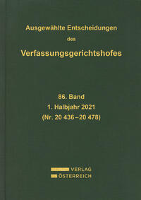Vorderes Coverbild Ausgewählte Entscheidungen des Verfassungsgerichtshofes