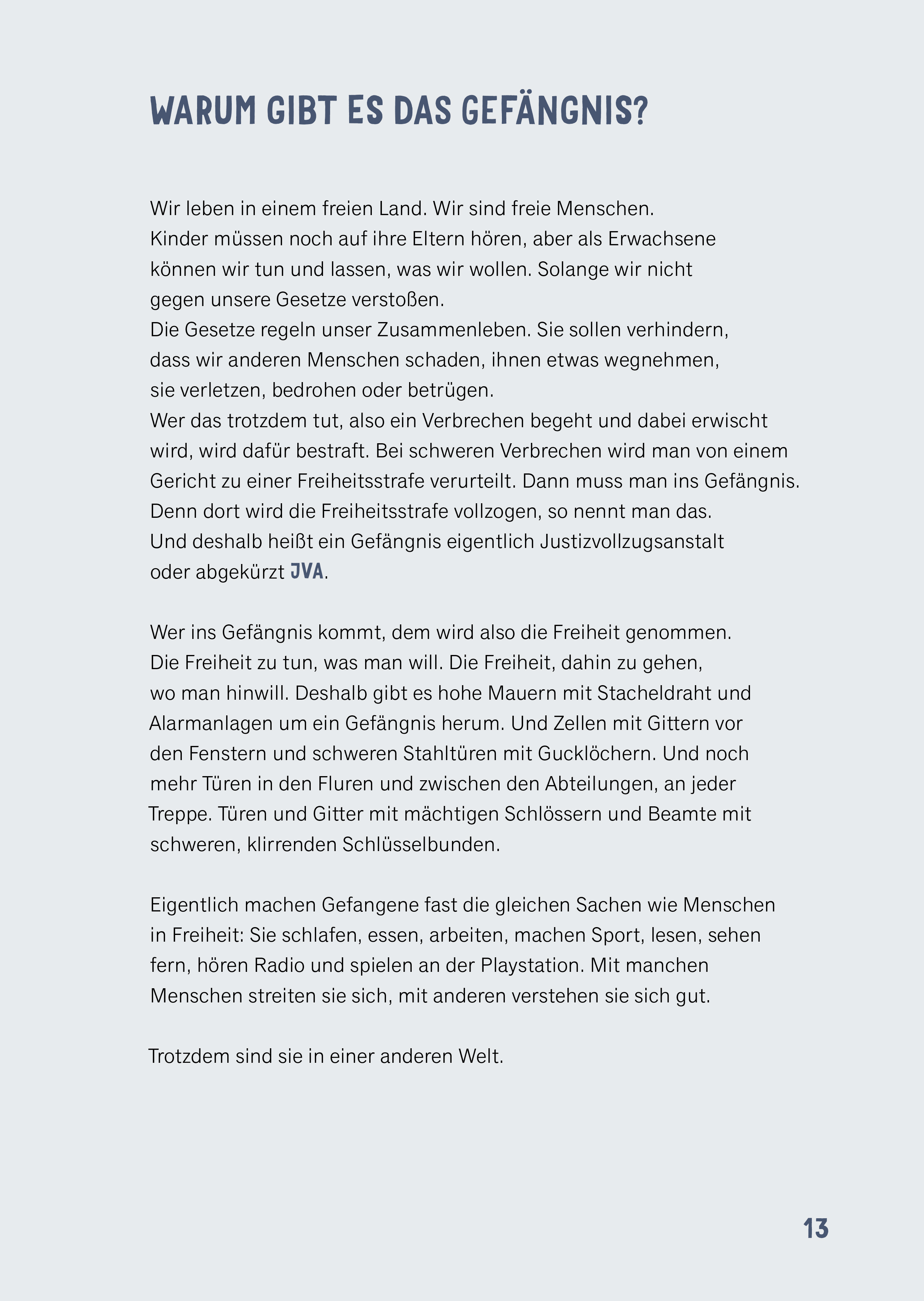 Beispielinhalt (Bild) Im Gefängnis