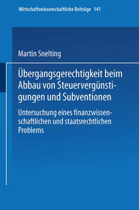 Vorderes Coverbild Übergangsgerechtigkeit beim Abbau von Steuervergünstigungen und Subventionen