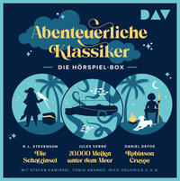 Vorderes Coverbild Abenteuerliche Klassiker – Die Hörspiel-Box. Die Schatzinsel, 20.000 Meilen unter dem Meer, Robinson Crusoe
