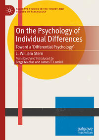 Vorderes Coverbild On the Psychology of Individual Differences