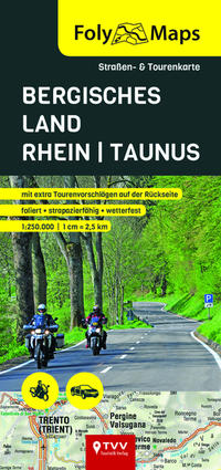 Vorderes Coverbild FolyMaps Bergisches Land - Rhein - Taunus 1:250 000