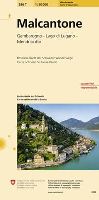 Vorderes Coverbild 286T Malcantone Wanderkarte