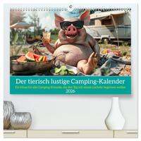 Vorderes Coverbild Der tierisch lustige Camping-Kalender (hochwertiger Premium Wandkalender 2026 DIN A2 quer), Kunstdruck in Hochglanz
