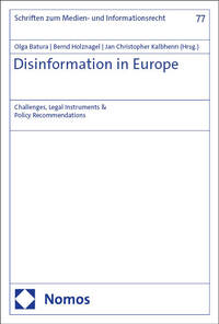 Vorderes Coverbild Disinformation in Europe