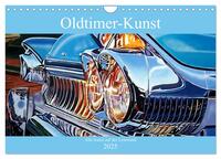 Vorderes Coverbild Oldtimer-Kunst - Alte Autos auf der Leinwand (Wandkalender 2025 DIN A4 quer), CALVENDO Monatskalender