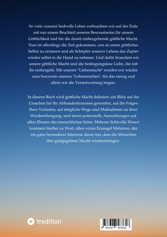 Rückseitencover Die Wiedererlangung unserer göttlichen Macht