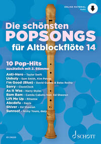 Vorderes Coverbild Die schönsten Popsongs für Alt-Blockflöte