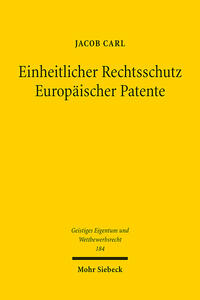 Vorderes Coverbild Einheitlicher Rechtsschutz Europäischer Patente