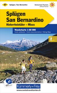 Vorderes Coverbild Kümmerly+Frey Wanderkarte 27 Splügen, San Bernardino 1:60.000