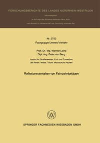 Vorderes Coverbild Reflexionsverhalten von Fahrbahnbelägen