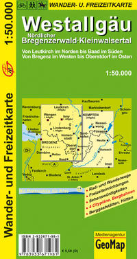 Vorderes Coverbild Westallgäu, Nördl. Bregenzerwald, Kleinwalsertal Wander- und Freizeitkarte