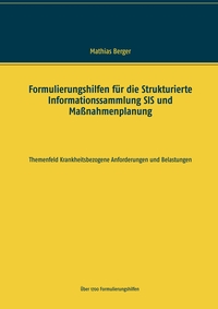 Vorderes Coverbild Formulierungshilfen für die Strukturierte Informationssammlung SIS und Maßnahmenplanung
