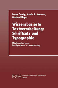 Vorderes Coverbild Wissensbasierte Textverarbeitung: Schriftsatz und Typographie