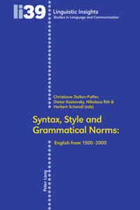 Vorderes Coverbild Syntax, Style and Grammatical Norms