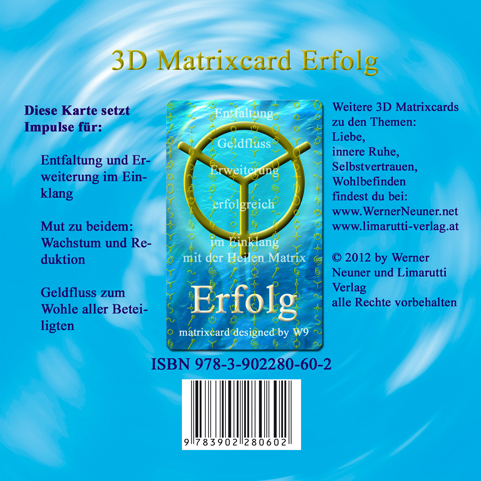 Rückseitencover 3D Matrixcard Erfolg