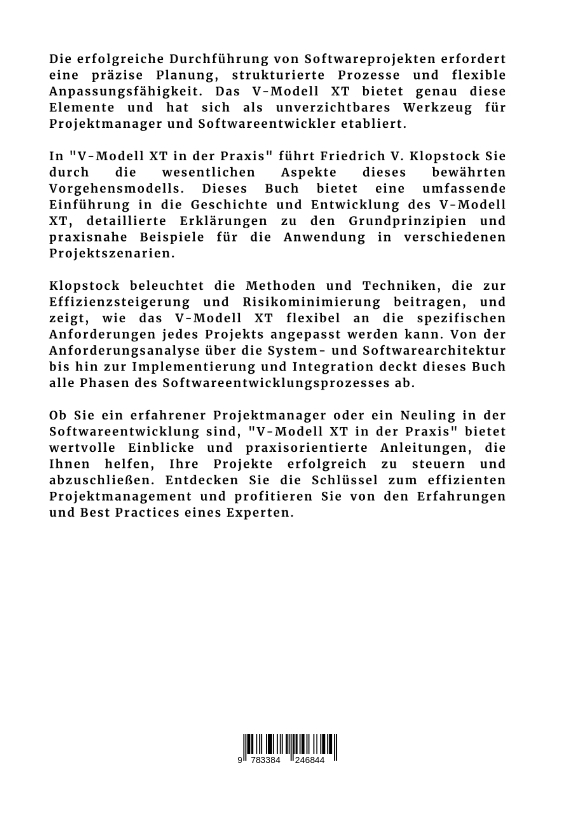 Rückseitencover V-Modell XT in der Praxis