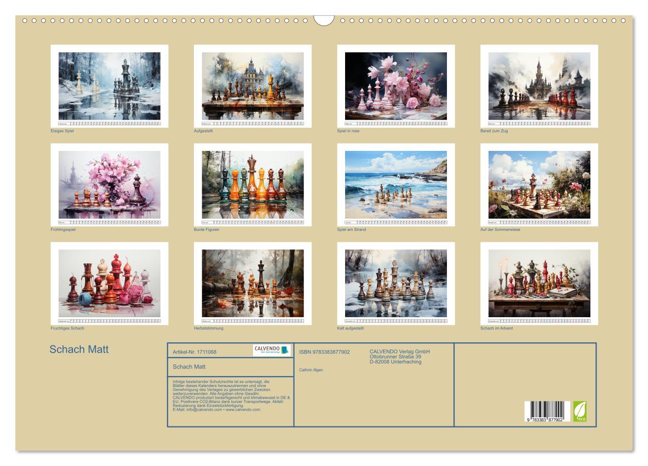 Beispielinhalt (Bild) Schach Matt (Wandkalender 2025 DIN A2 quer), CALVENDO Monatskalender