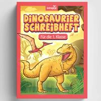 Vorderes Coverbild Dinosaurier Schreibheft für die 1. Klasse