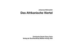 Vorderes Coverbild Johannes Wohnseifer. Das Afrikanische Viertel