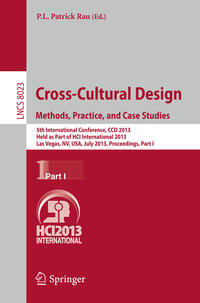Vorderes Coverbild Cross-Cultural Design. Methods, Practice, and Case Studies
