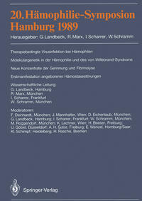 Vorderes Coverbild 20. Hämophilie-Symposion Hamburg 1989