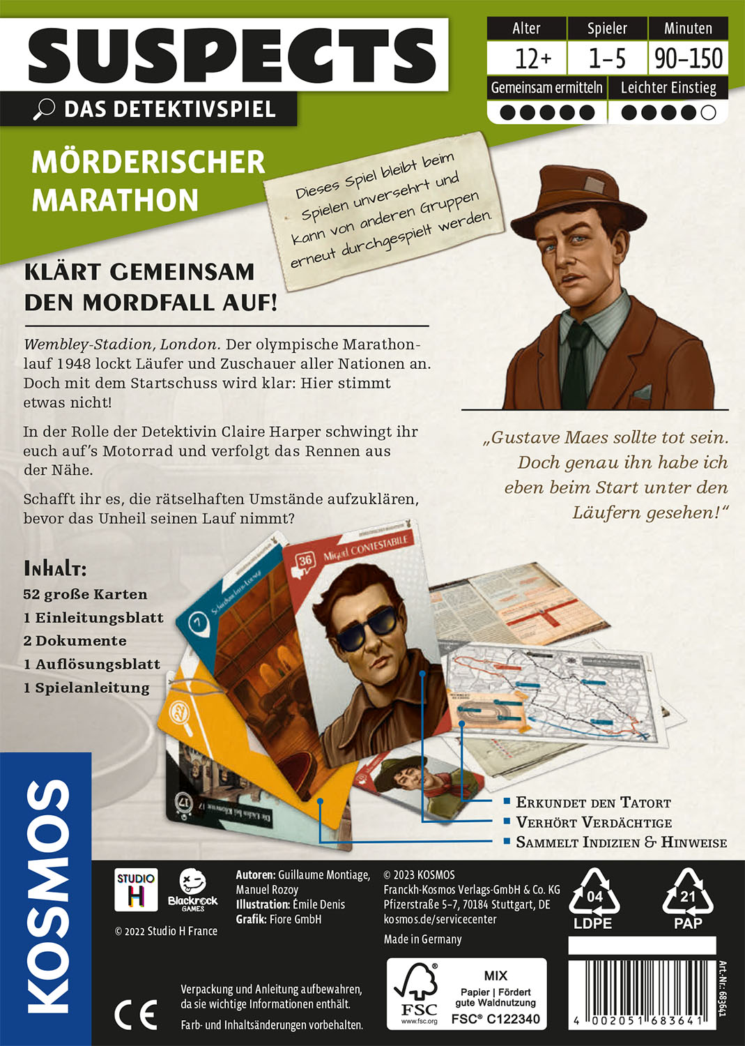 Rückseitencover Suspects Mörderischer Marathon