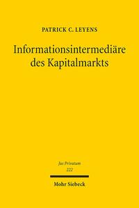 Vorderes Coverbild Informationsintermediäre des Kapitalmarkts