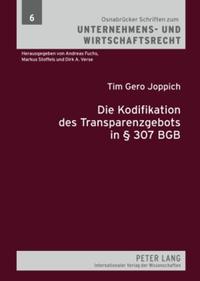 Vorderes Coverbild Die Kodifikation des Transparenzgebots in § 307 BGB