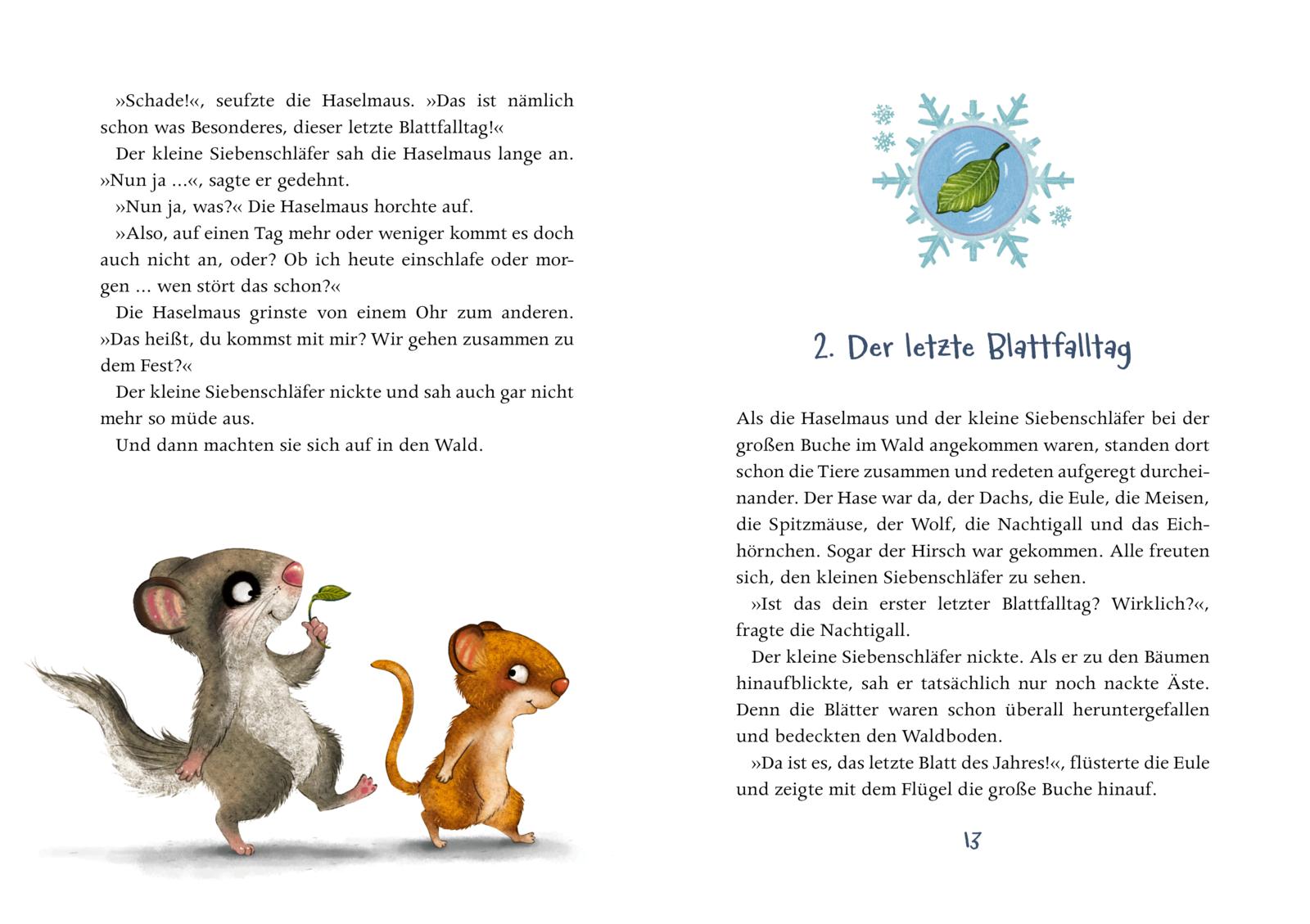 Beispielinhalt (Bild) Der kleine Siebenschläfer: Eine Pudelmütze voller Wintergeschichten