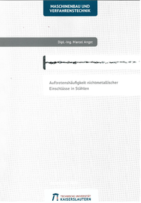 Vorderes Coverbild Auftretenshäufigkeit nichtmetallischer Einschlüsse in Stählen