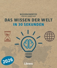 Vorderes Coverbild Kalender 2026. Das Wissen der Welt in 30 Sekunden