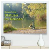 Vorderes Coverbild Bodypainting Statuen im Grünen (hochwertiger Premium Wandkalender 2025 DIN A2 quer), Kunstdruck in Hochglanz