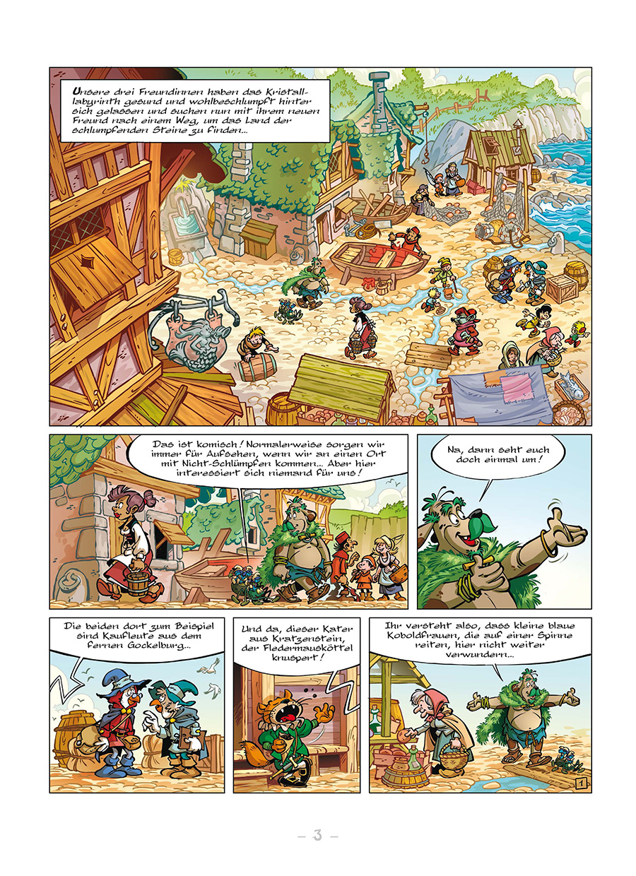 Beispielinhalt (Bild) Die Schlümpfe und das verlorene Dorf. Band 6