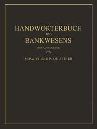 Vorderes Coverbild Handwörterbuch des Bankwesens