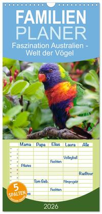 Vorderes Coverbild Familienplaner 2026 - Faszination Australien - Welt der Vögel mit 5 Spalten (Wandkalender, 21 x 45 cm) CALVENDO