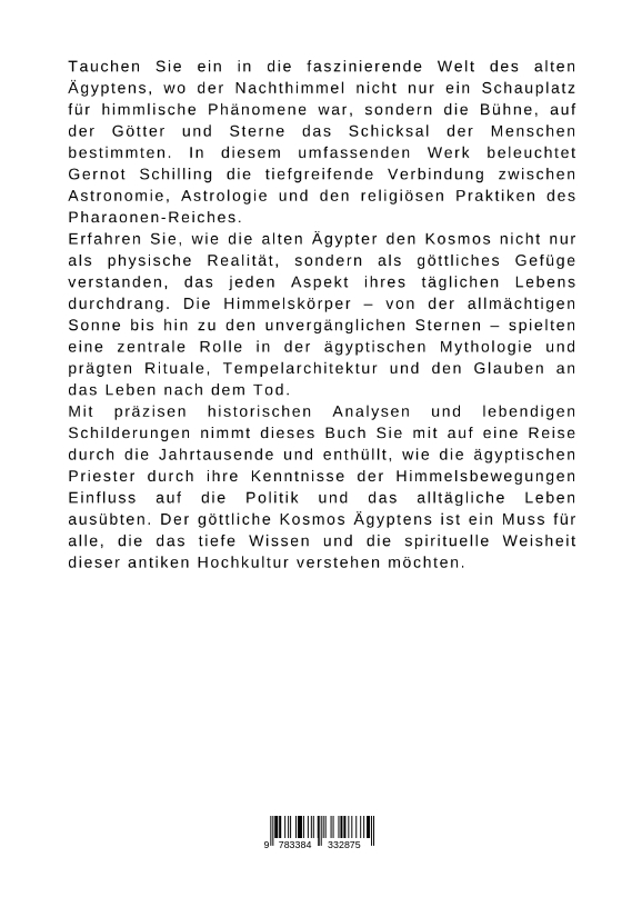 Rückseitencover Der göttliche Kosmos Ägyptens