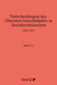 Vorderes Coverbild Entscheidungen des obersten Gerichtshofes in Sozialrechtssachen SSV-NF