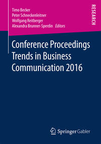 Vorderes Coverbild Conference Proceedings Trends in Business Communication 2016