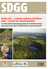 Vorderes Coverbild GeoTop 2025 - "Geotope entdecken und Wissen teilen - Lernorte der Zukunft gestalten"