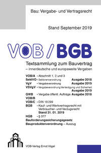 Vorderes Coverbild VOB/BGB Textsammlung zum Bauvertrag - innerdeutsche und europaweite Vergaben